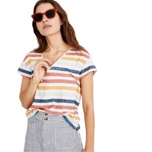 Madewell Skyline V-Neck Tee in Jay Stripe 💕